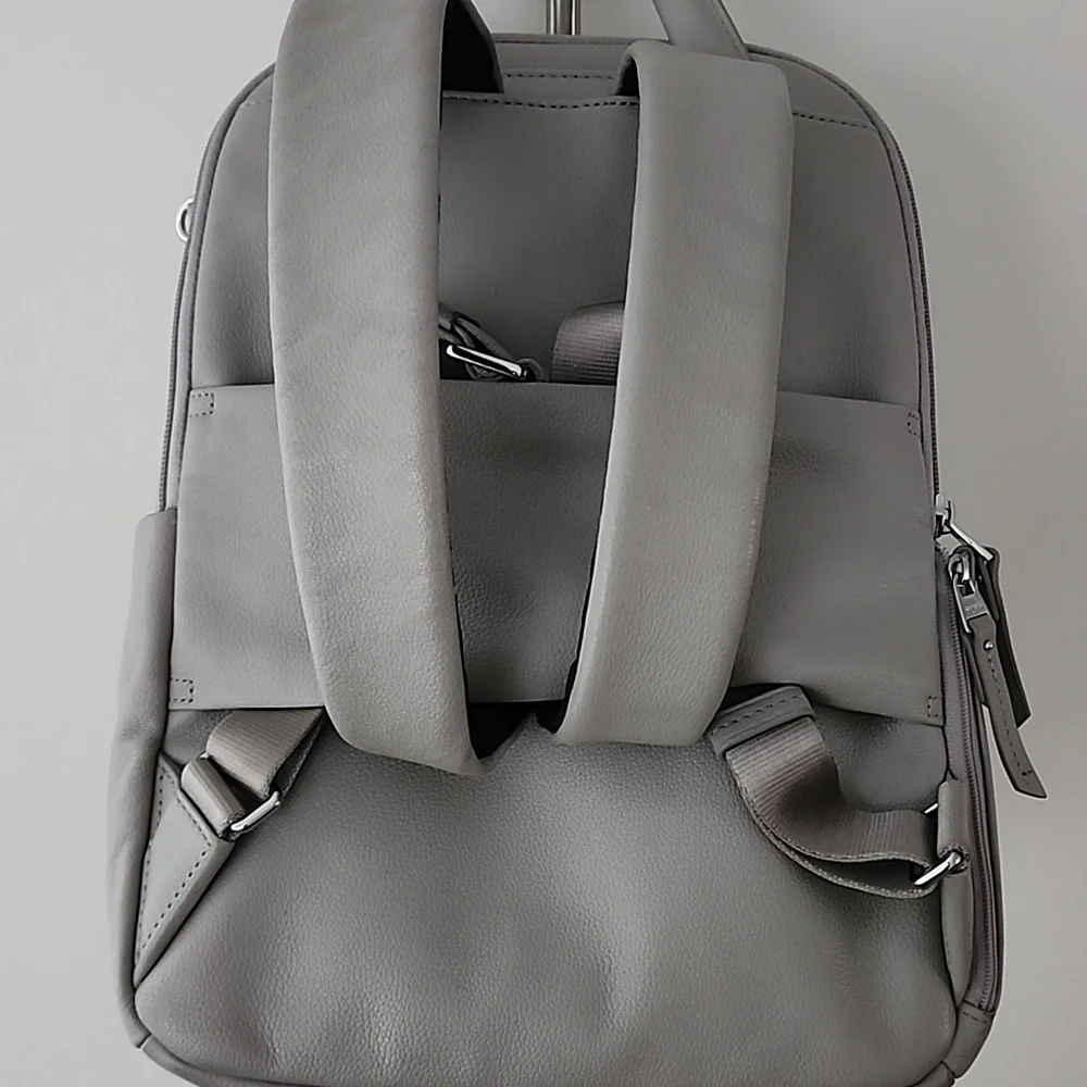 Tumi Daniella Leather Backpack In Gobi Tan /Silver